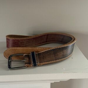 Johnston & Murphy Brown and Tan Leather Belt